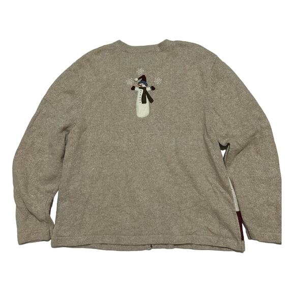 Vintage Wool Angora Rabbit Zip Up Patchwork Christmas Holiday Sweater Jacket XL - Picture 7 of 12